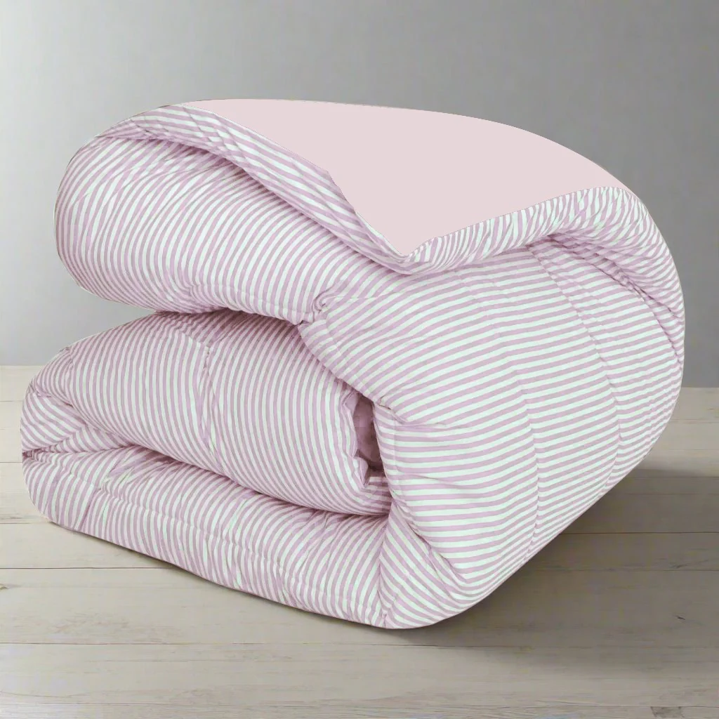 1 PC Double Winter Razai-Pink Stripes - Image 2