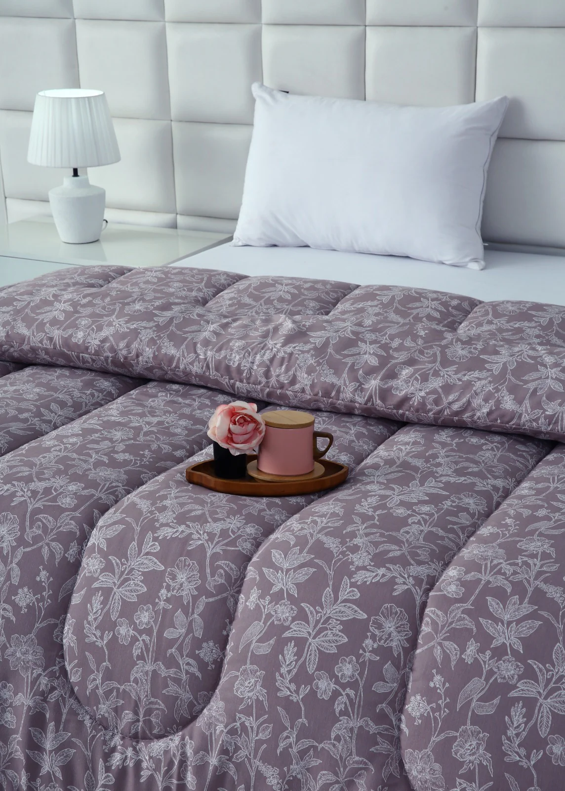 1 PC Double Winter Razai-White Peonies - Image 5