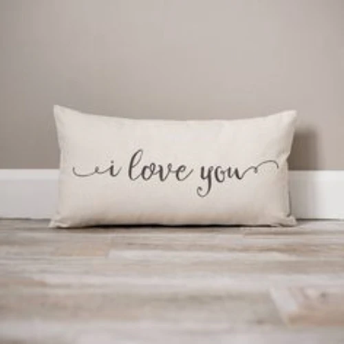 1 PCs Digital Printed Cotton Bed Pillow-I LOVE YOU - Image 2