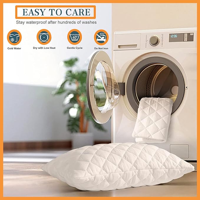100% Waterproof Pillow Protector-White - Image 5
