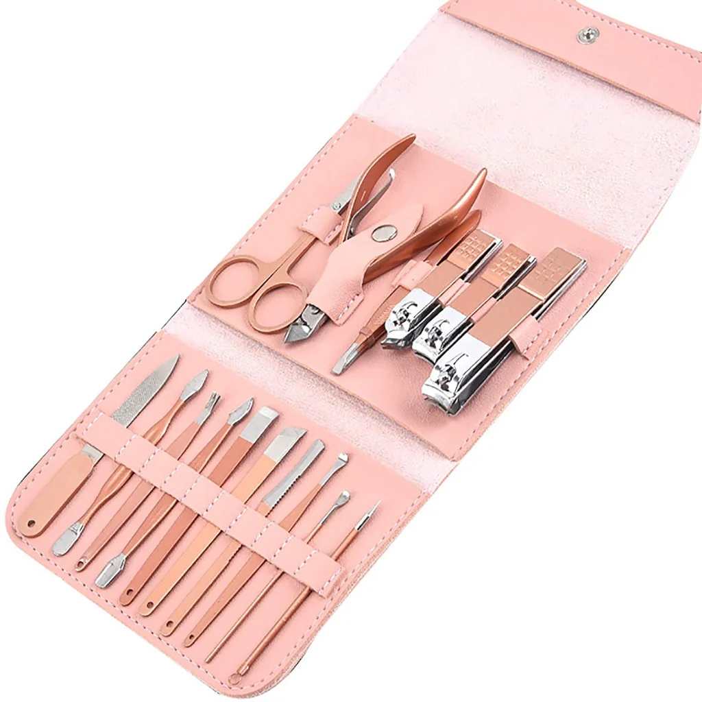 16 PCs Nail Clipper/Manicure & Pedicure Kit-Rose - Image 3