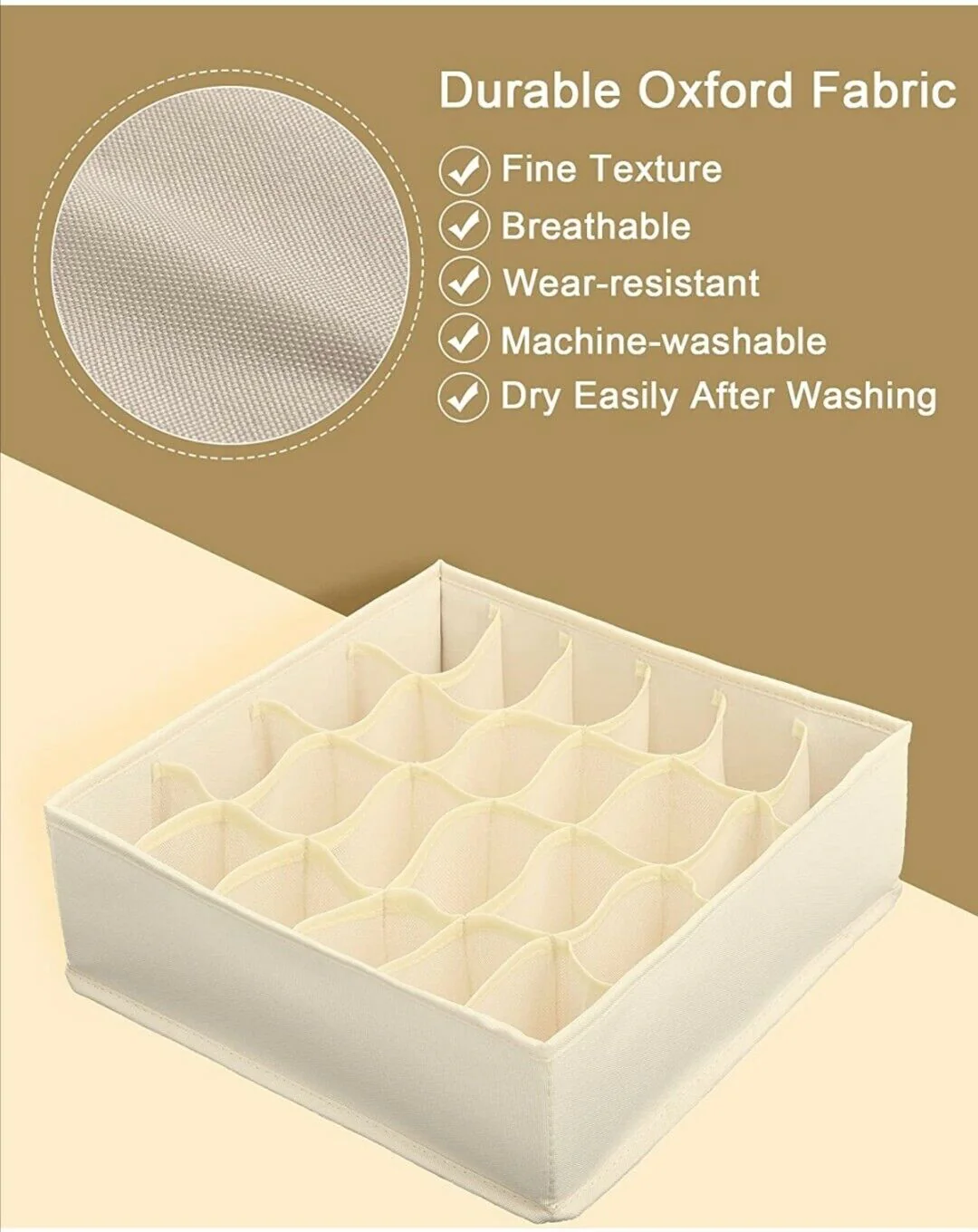 2 Packs Foldable Drawer Organizers for Clothing-5018 -24 Grids - Image 14