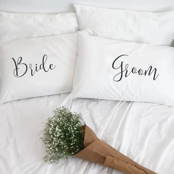 2 PCs Digital Printed Couple Pillow-Bride/Groom - Image 2