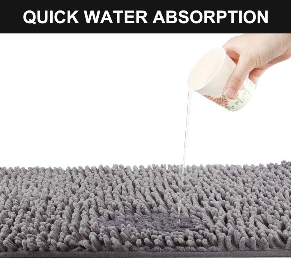 2 PCs Microfiber Anti Slip Commode Mat Set- Dark Grey - Image 3