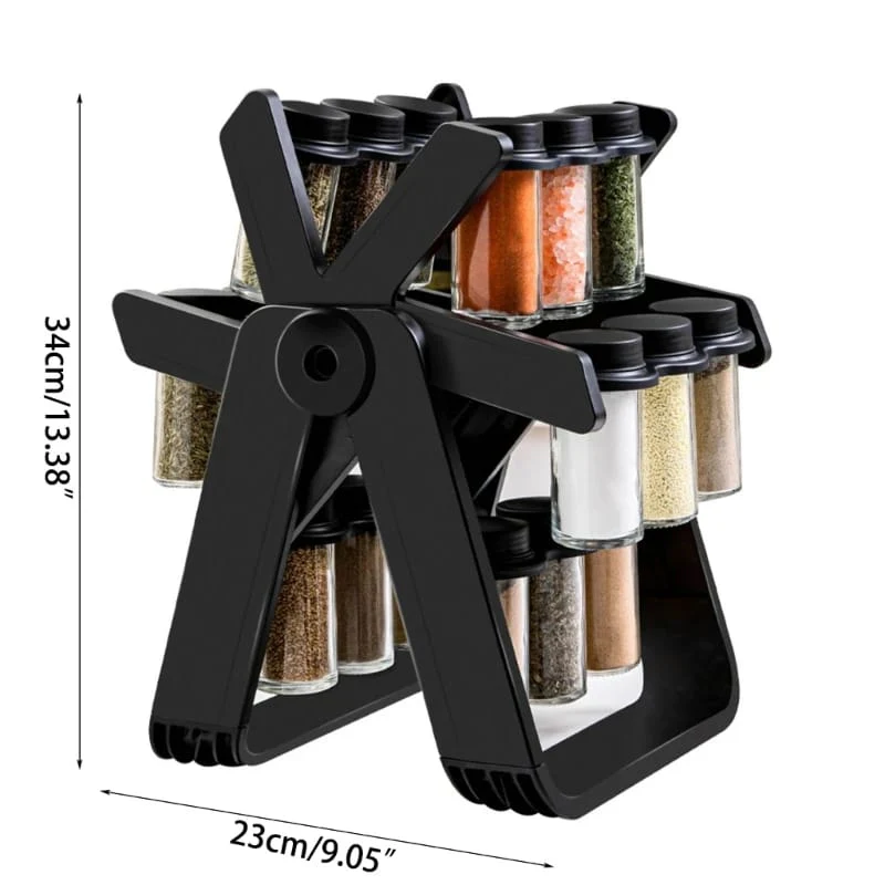 21 PCs Rotating Spice Jar Organizer-14277-With Stand - Image 13