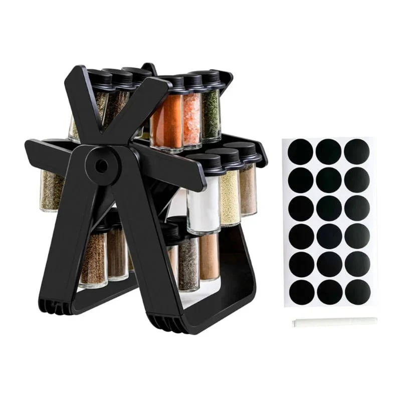 21 PCs Rotating Spice Jar Organizer-14277-With Stand - Image 16