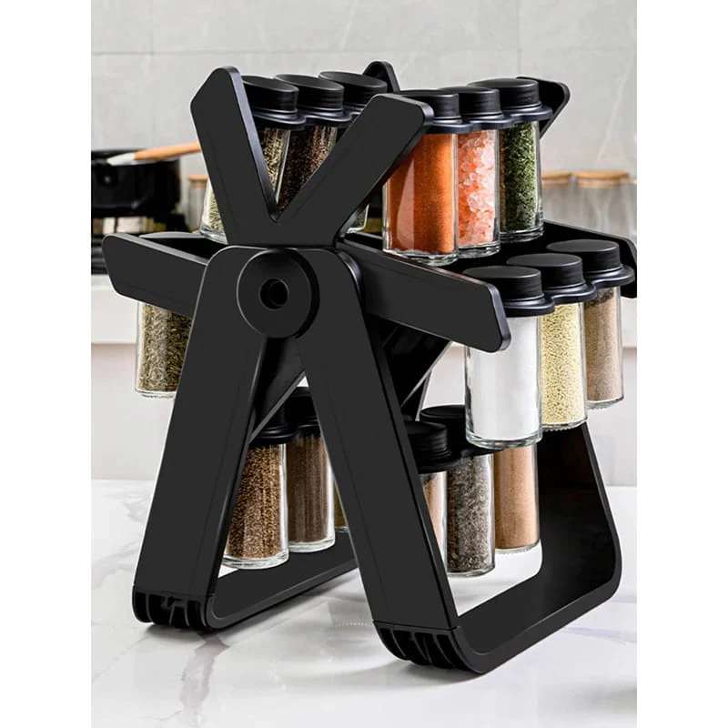 21 PCs Rotating Spice Jar Organizer-14277-With Stand - Image 3