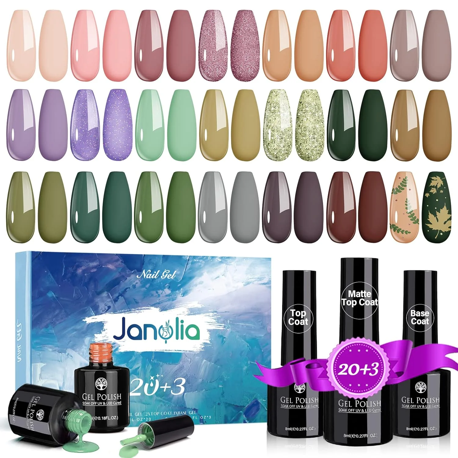 23 PCs Nail Art Acrylic Gel Nail Polish Set - Image 9