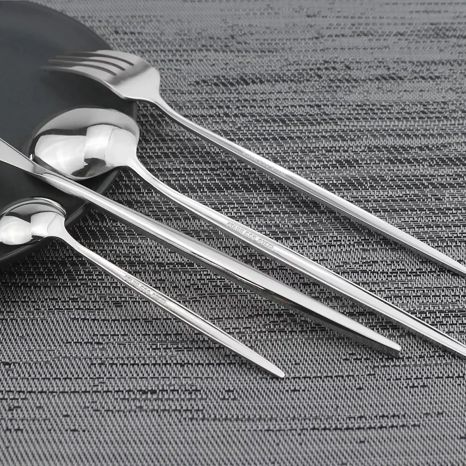 Silver (4404) 24 PCs Premium Steel Cutlery Set - Image 4
