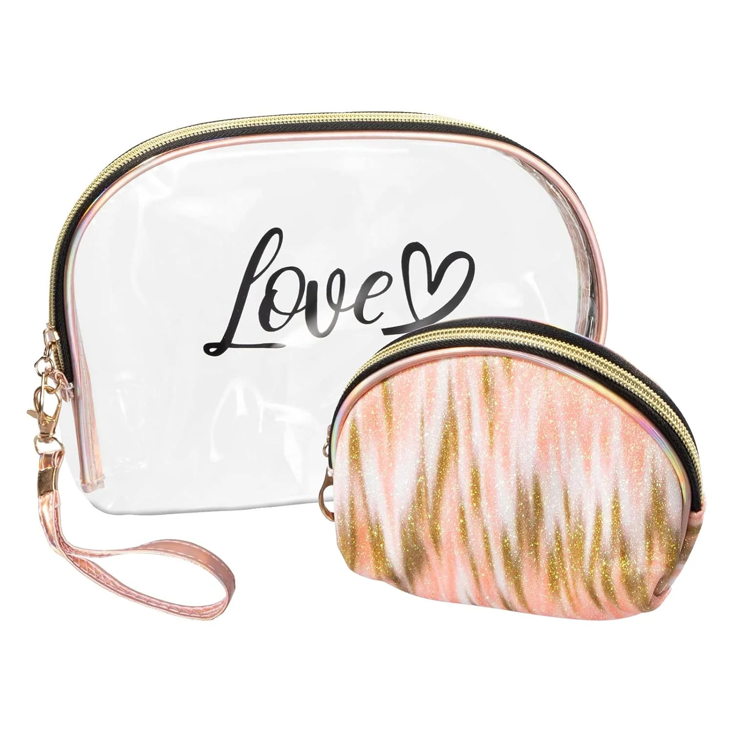 2PCs Portable Makeup Organizer Bag-LOVE(SA2405-125) - Image 4