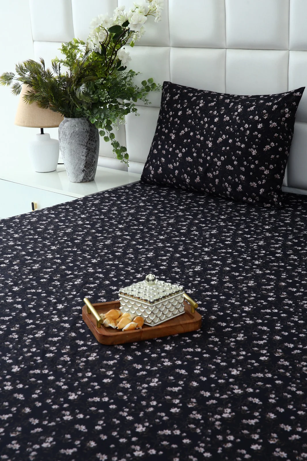 2Pcs Single Bed Sheet-White Jazmin - Image 3
