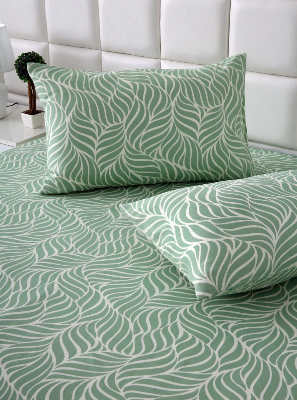 2Pcs Single Bed Sheet-Leafy Spiral - Image 2