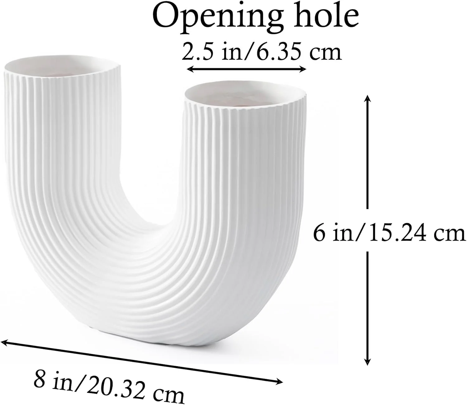 2PCs U-Shaped Boho Style Vase (SA2510-098) - Image 5