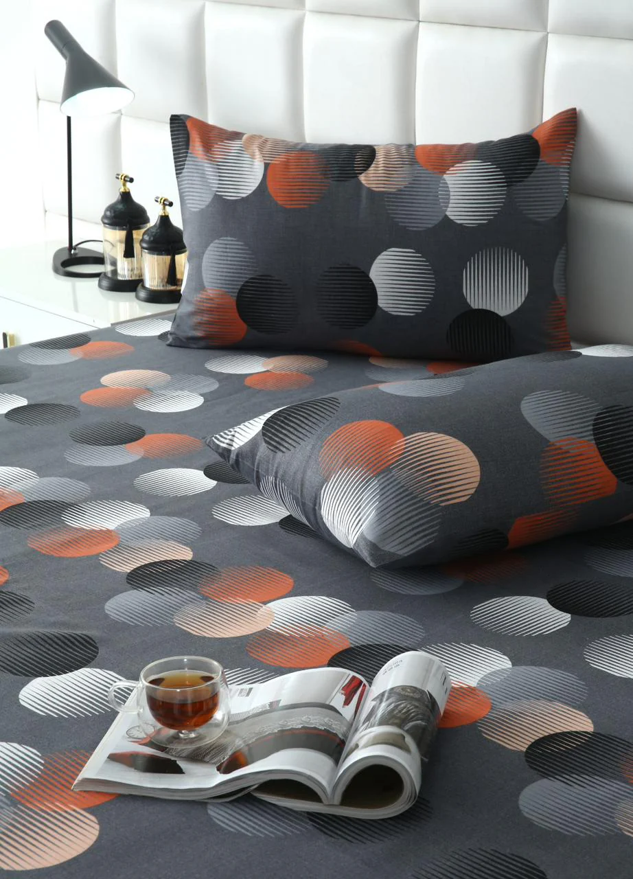 3 PCs Double Bed Sheet-Illustration Design - Image 2