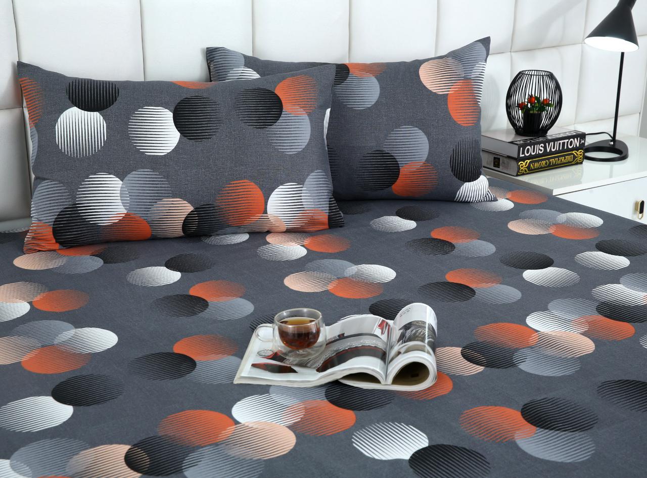 3 PCs Double Bed Sheet-Illustration Design - Image 3