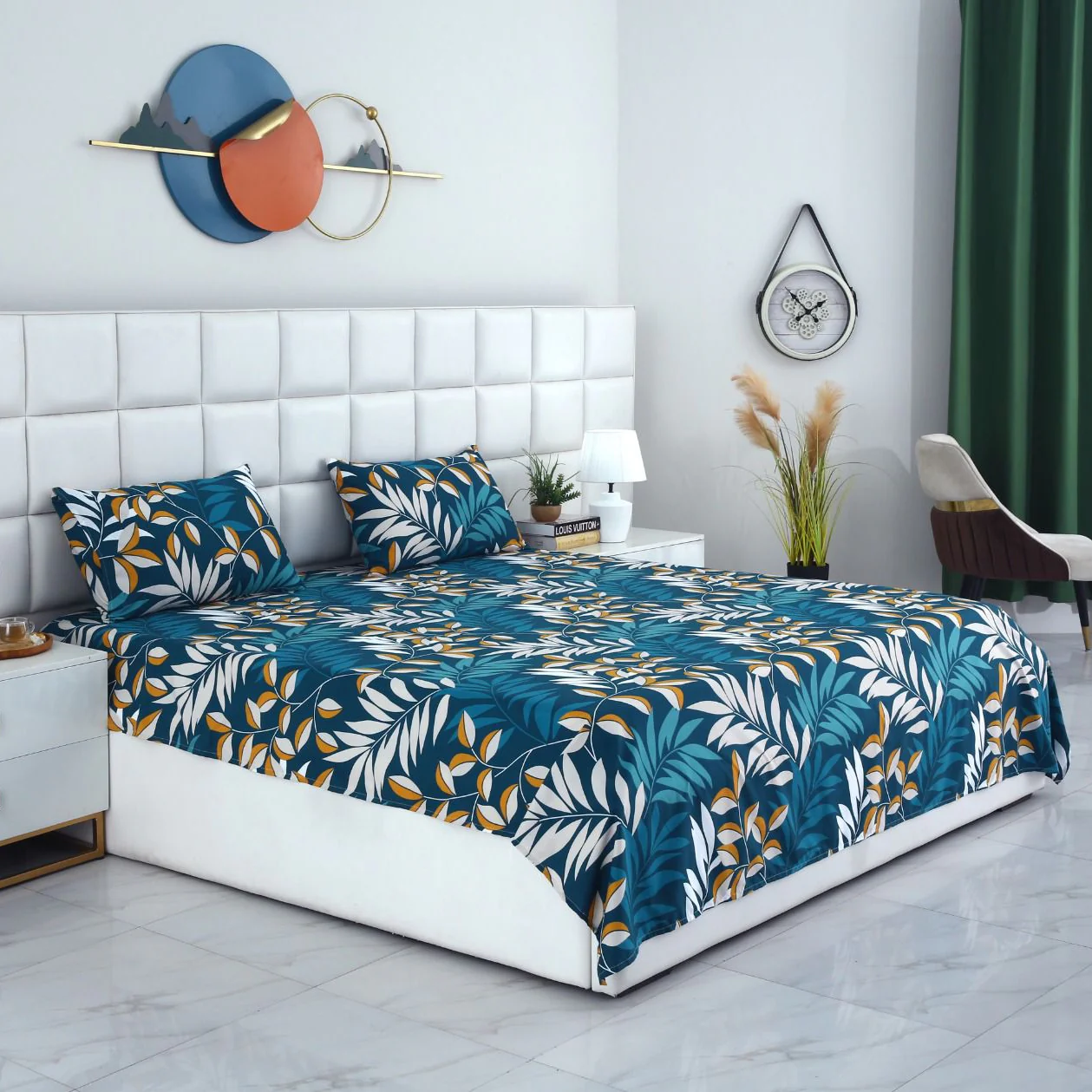 3 PCs Double Bed Sheet-Tropicals