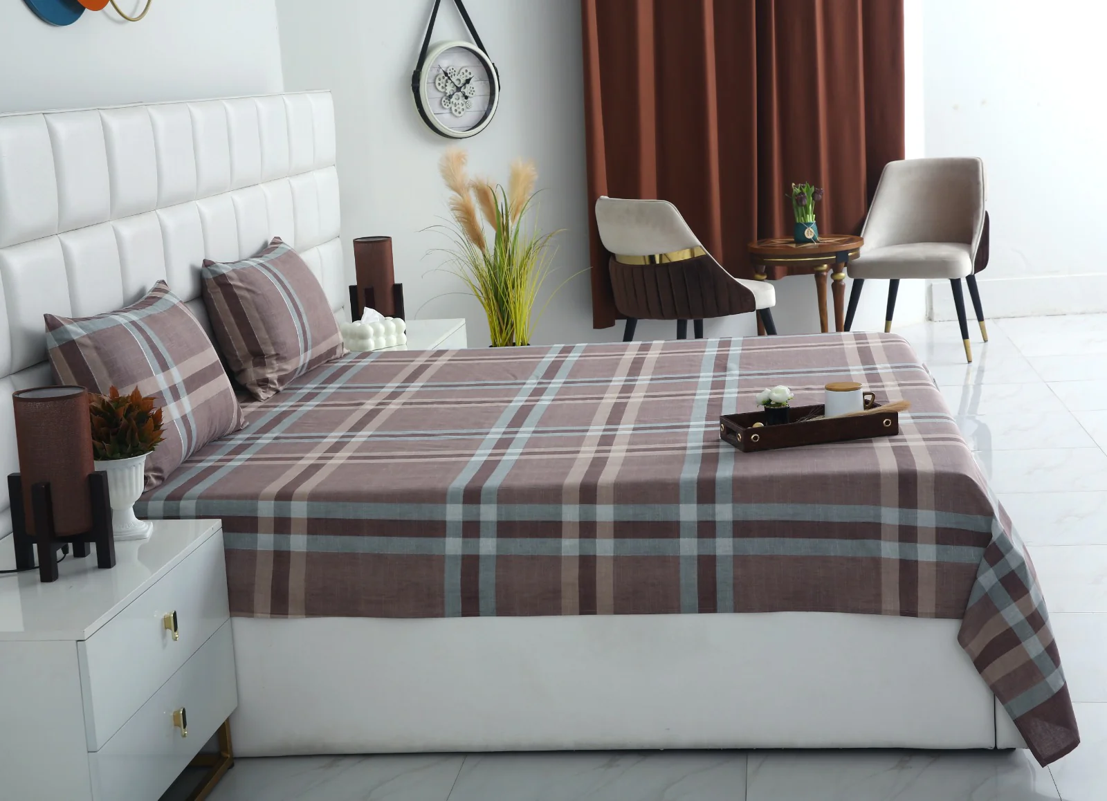 3 PCs Double Bed Sheet-DB-237 - Image 4