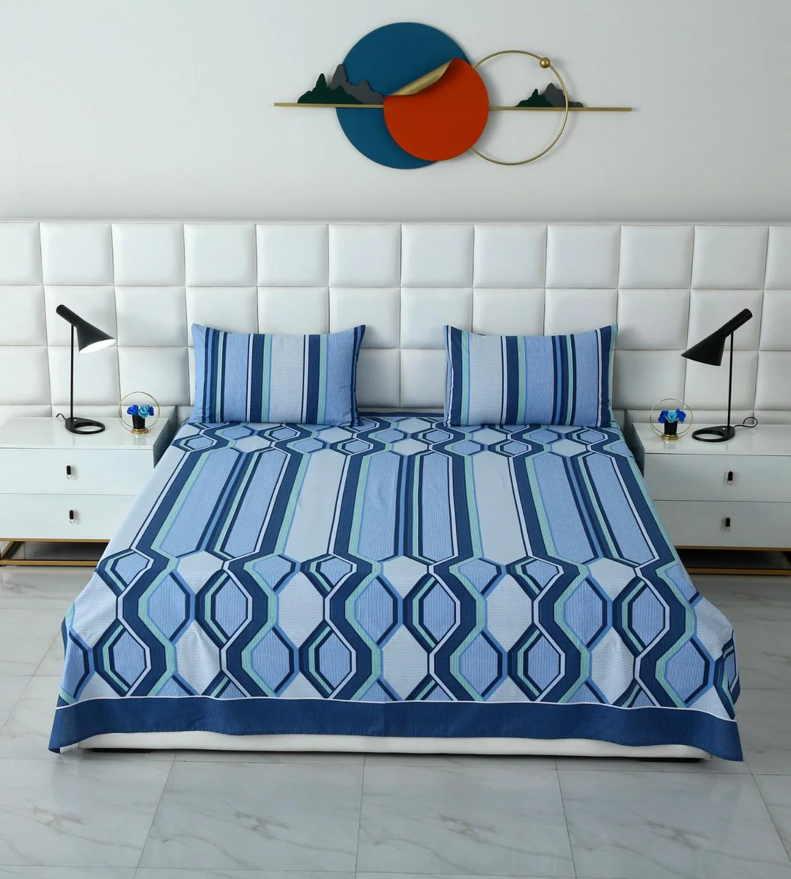 3 PCs Double Bed Sheet-DB-238 - Image 2