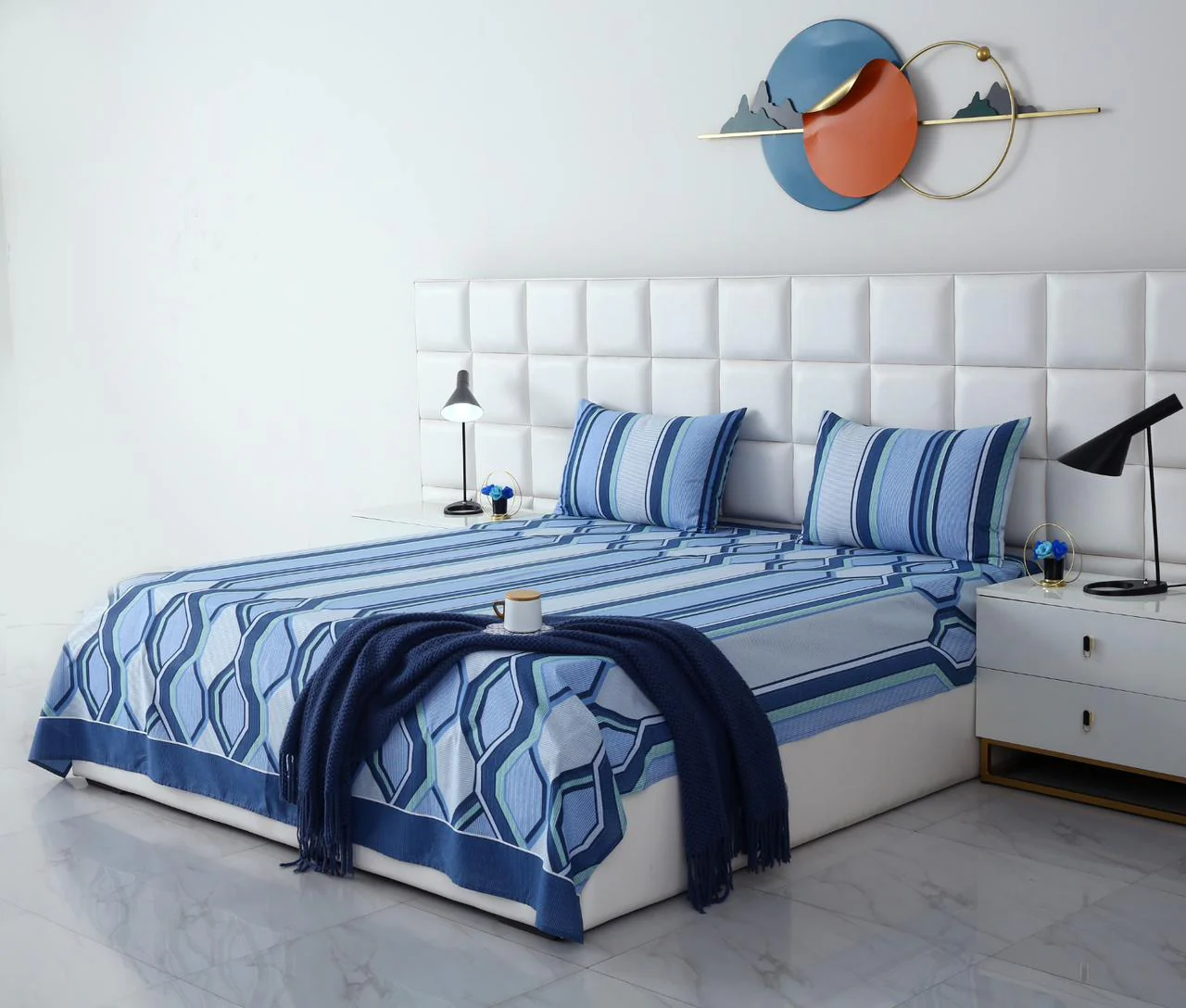 3 PCs Double Bed Sheet-DB-238 - Image 3