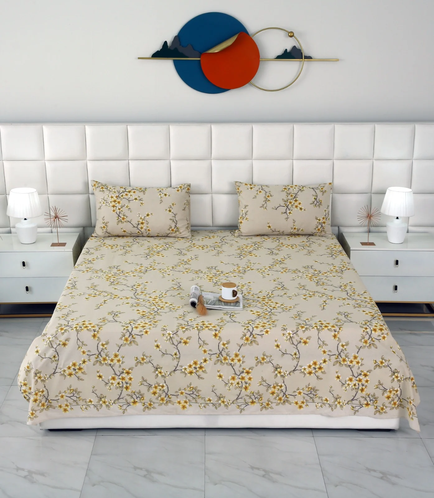 3 PCs Double Bed Sheet-DB-243 - Image 2