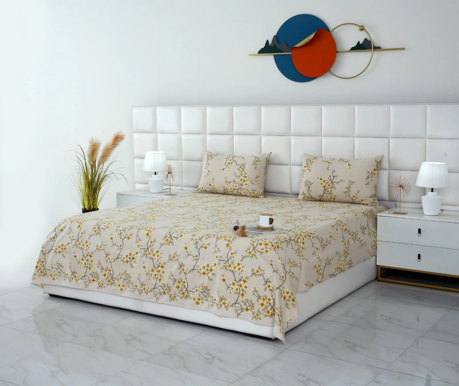 3 PCs Double Bed Sheet-DB-243 - Image 3