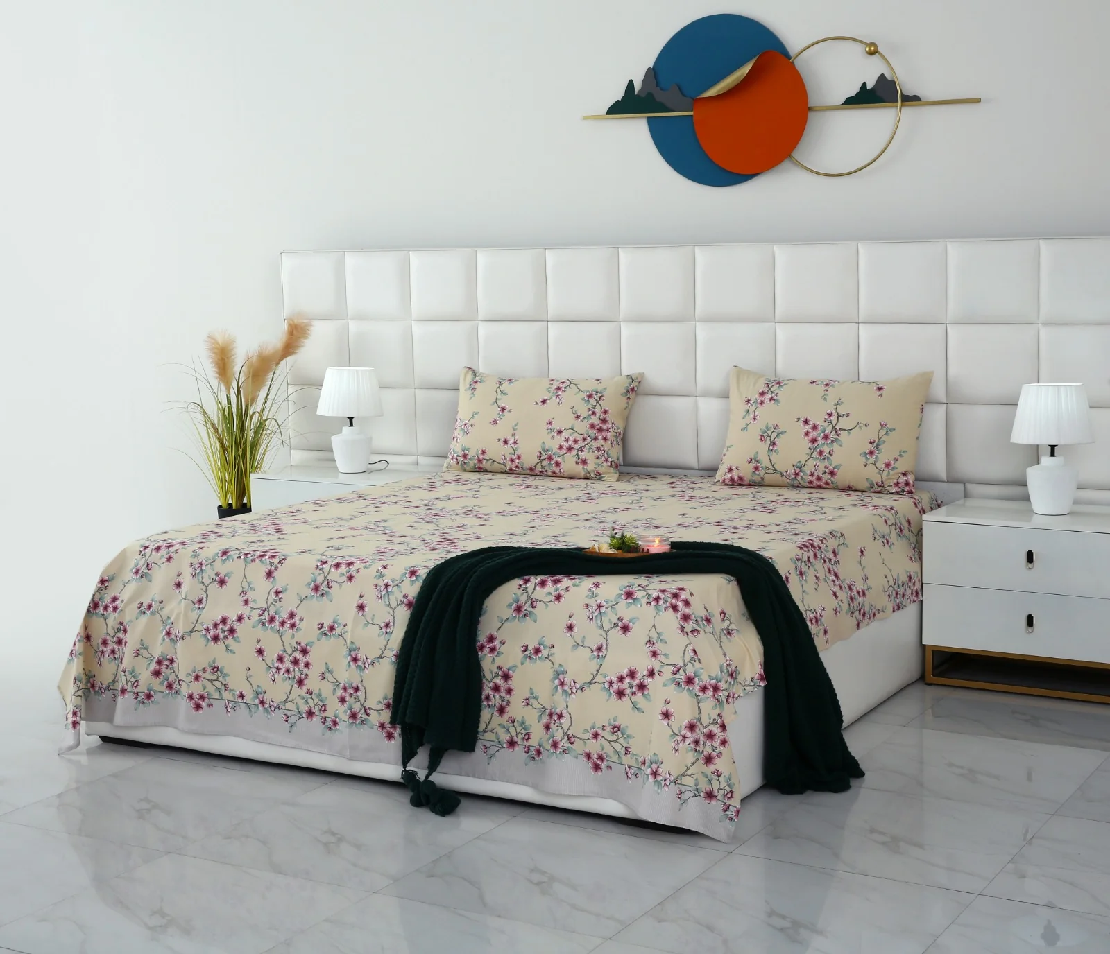 3 PCs Double Bed Sheet-DB-244 - Image 3