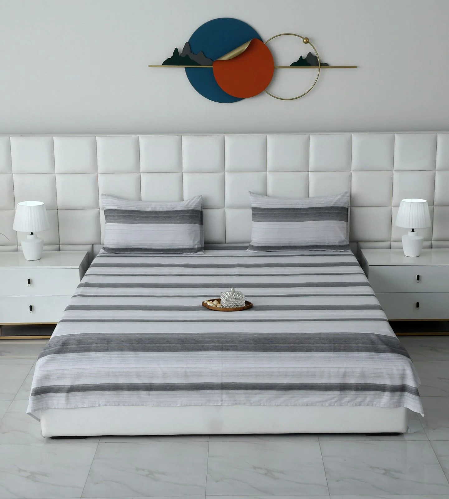 3 PCs Double Bed Sheet-DB116 - Image 2