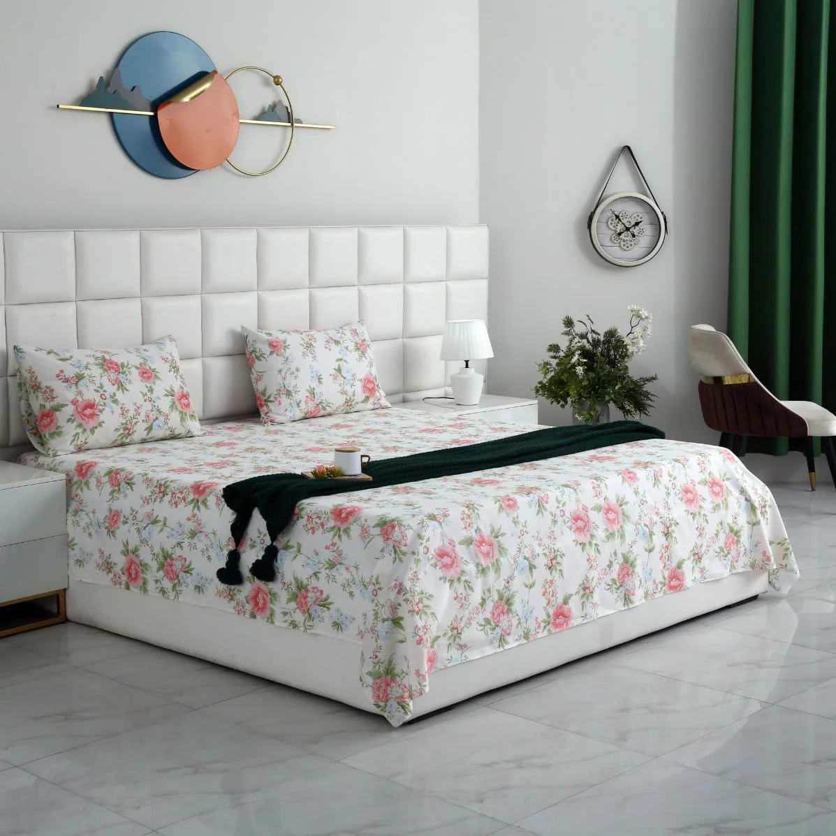 3 PCs Double Bed Sheet-DB190