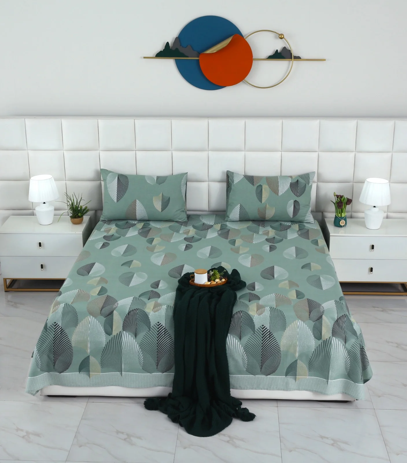 3 PCs Double Bed Sheet-DB245 - Image 2