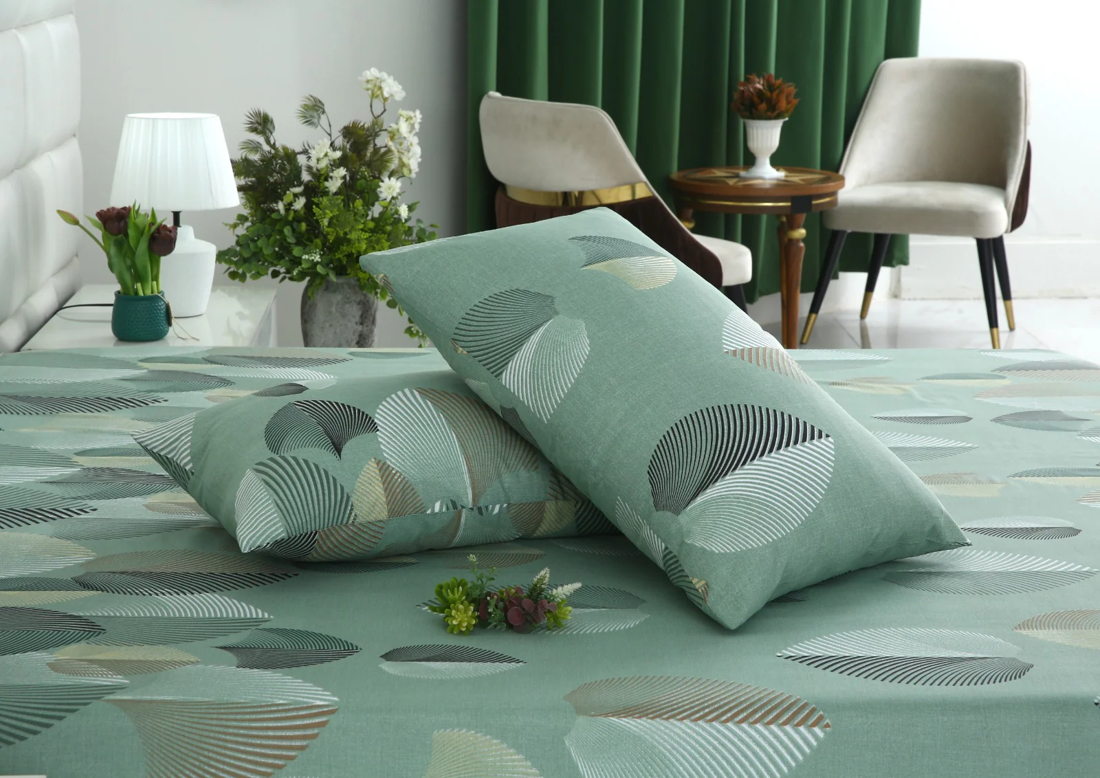 3 PCs Double Bed Sheet-DB245 - Image 4