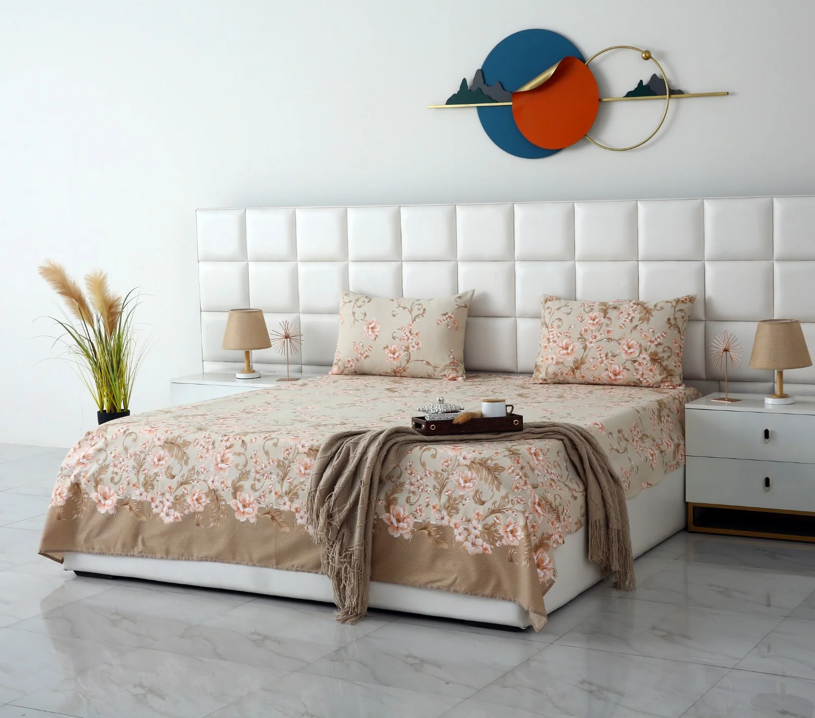 3 PCs Double Bed Sheet-DB247 - Image 4