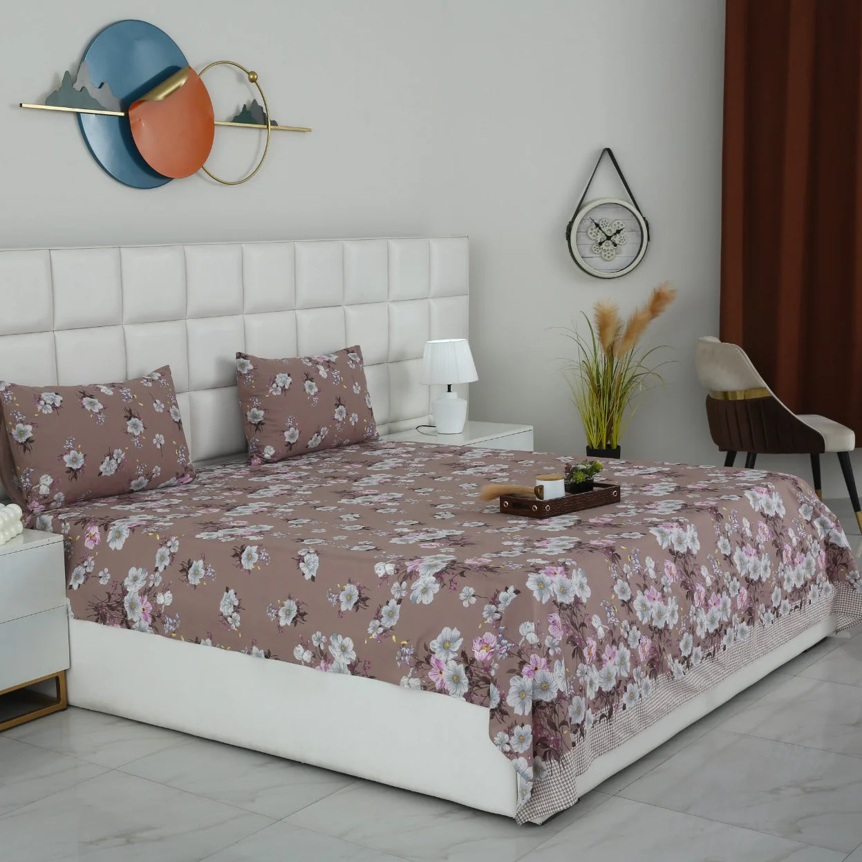3 PCs Double Bed Sheet-DB252