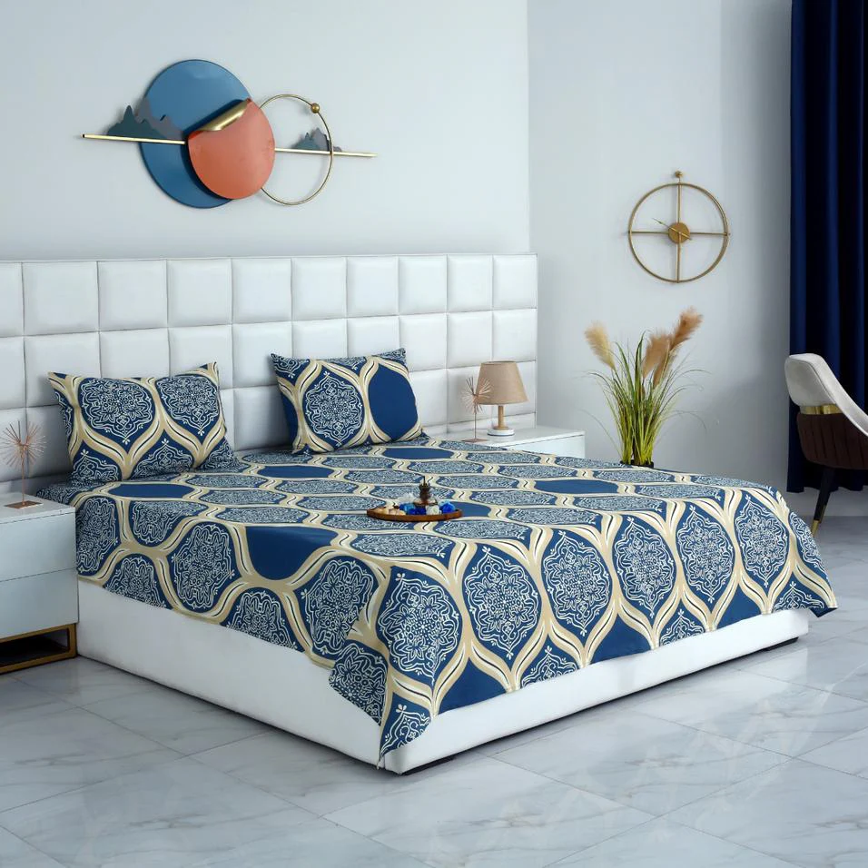 3 PCs Double Bed Sheet-DB254