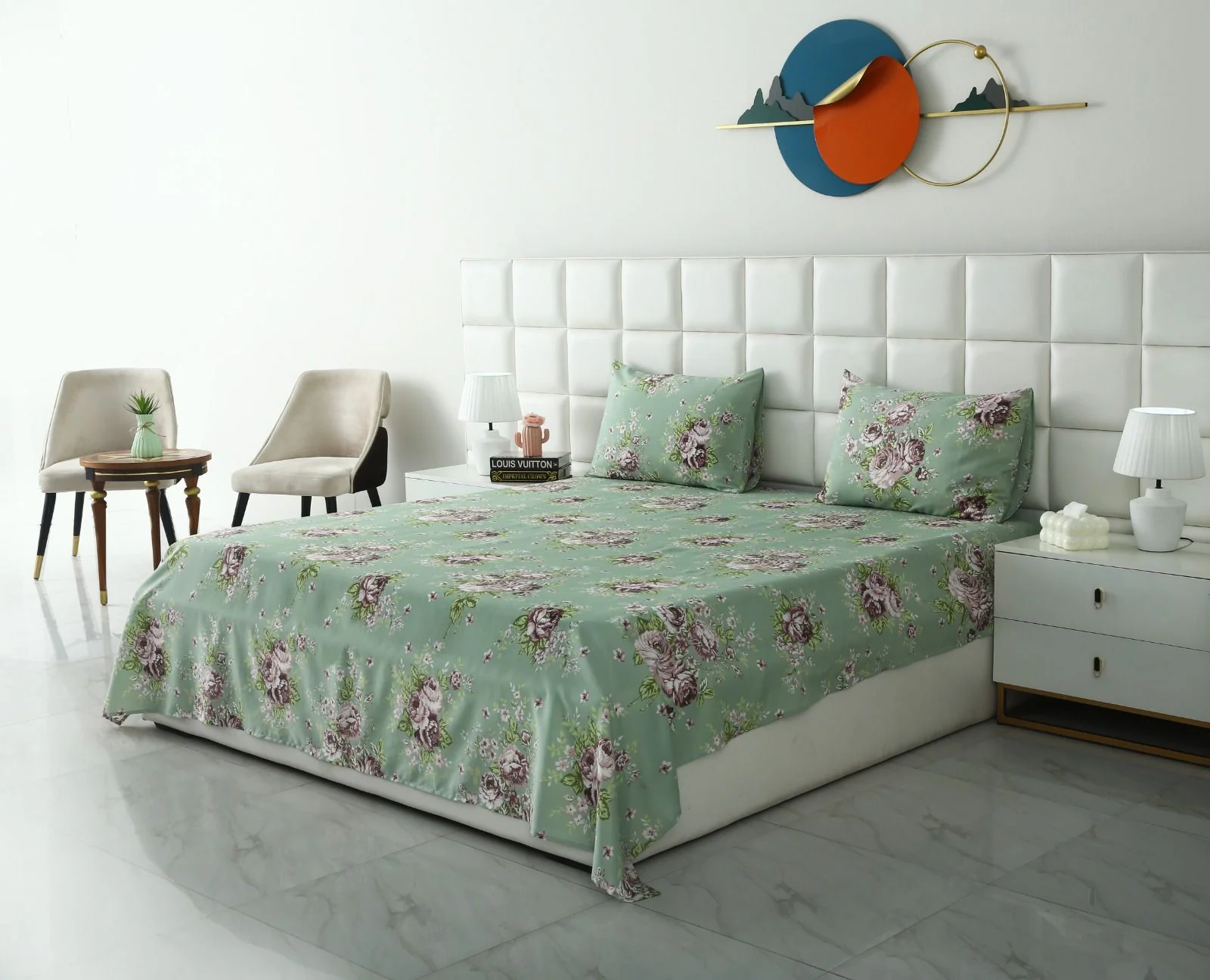 3 PCs Double Bed Sheet-DB259 - Image 3