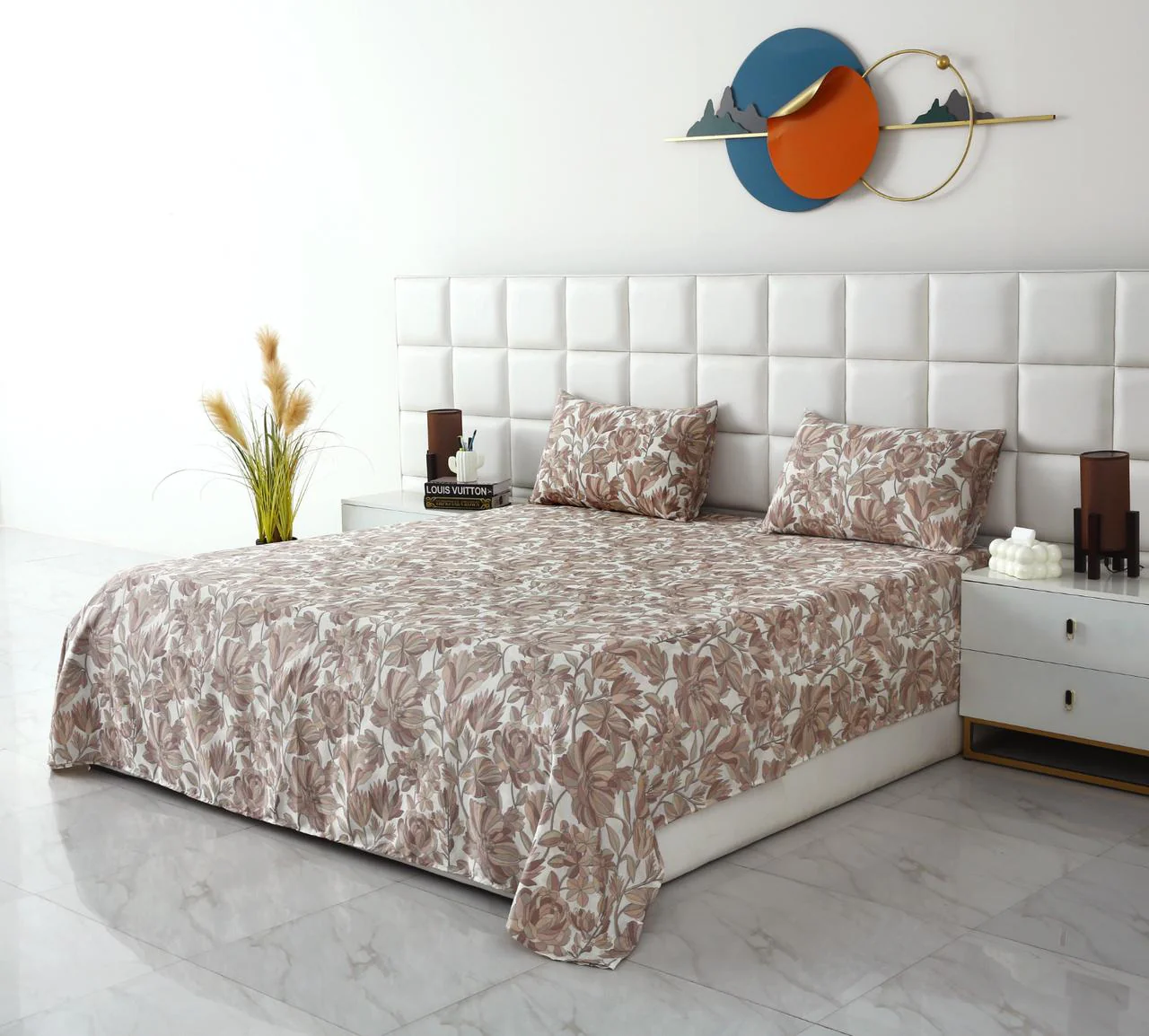 3 PCs Double Bed Sheet-DB261 - Image 3