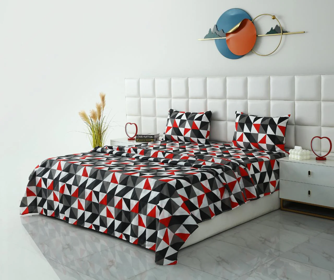 3 PCs Double Bed Sheet-DB263 - Image 3