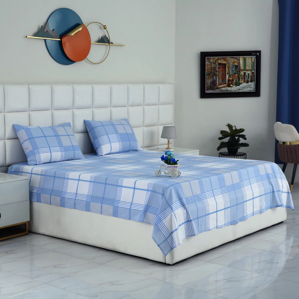 3 PCs Double Bed Sheet-DB344