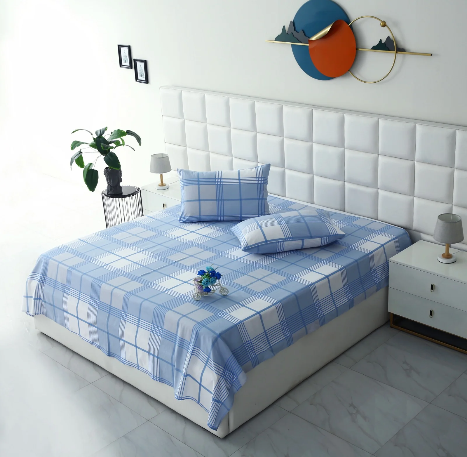 3 PCs Double Bed Sheet-DB344 - Image 7