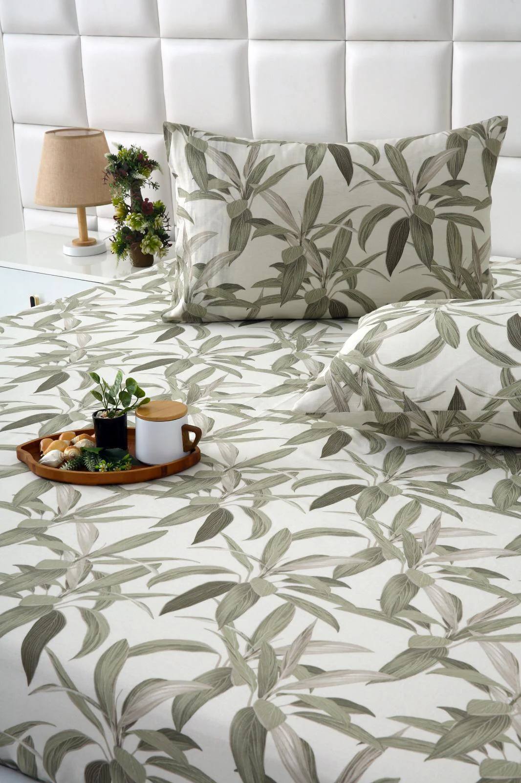 3 PCs Double Bed Sheet-Pine - Image 4