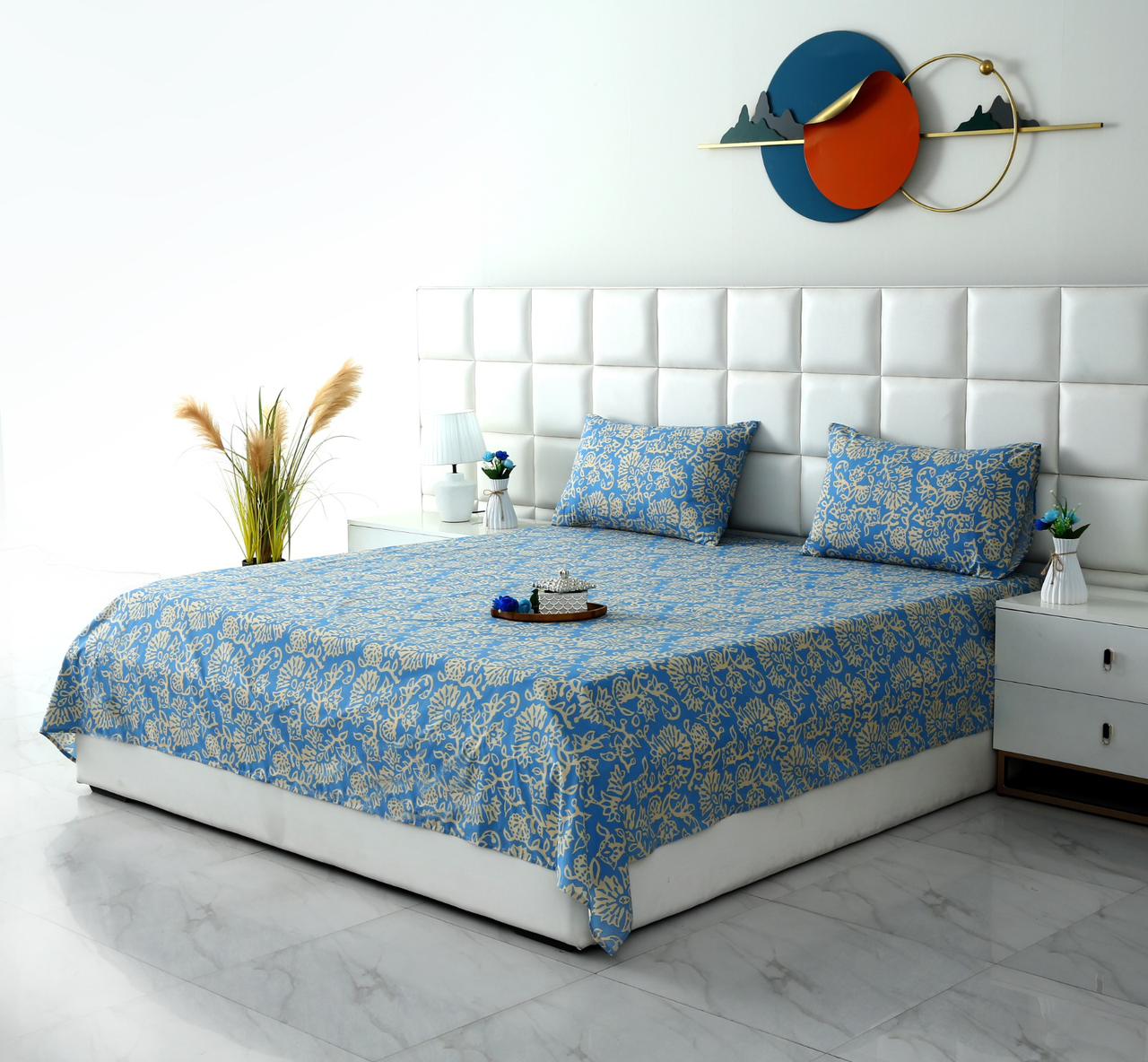 3 PCs Double Bed Sheet With Same Packing-Damask - Image 3