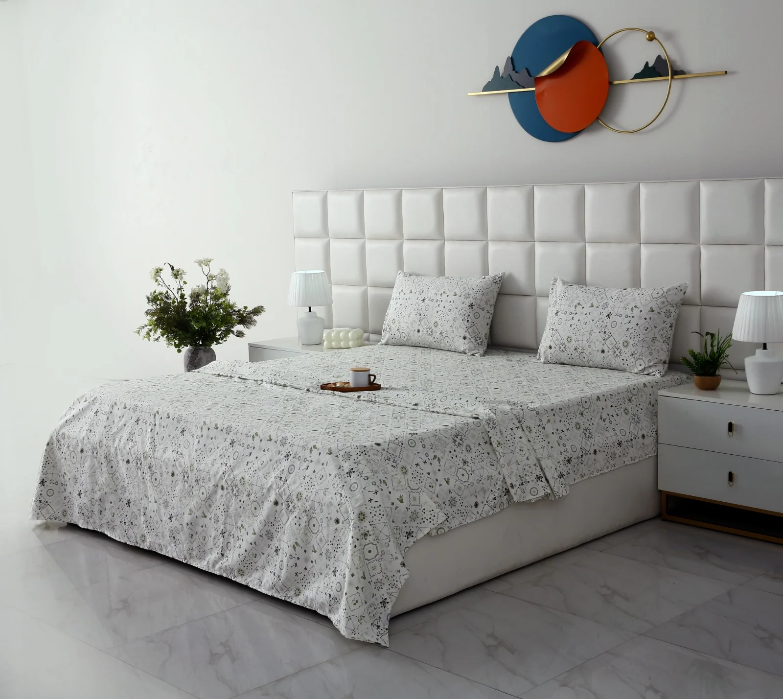 3 PCs Double Bed Sheet With Same Packing-Floral Patchwork - Image 4