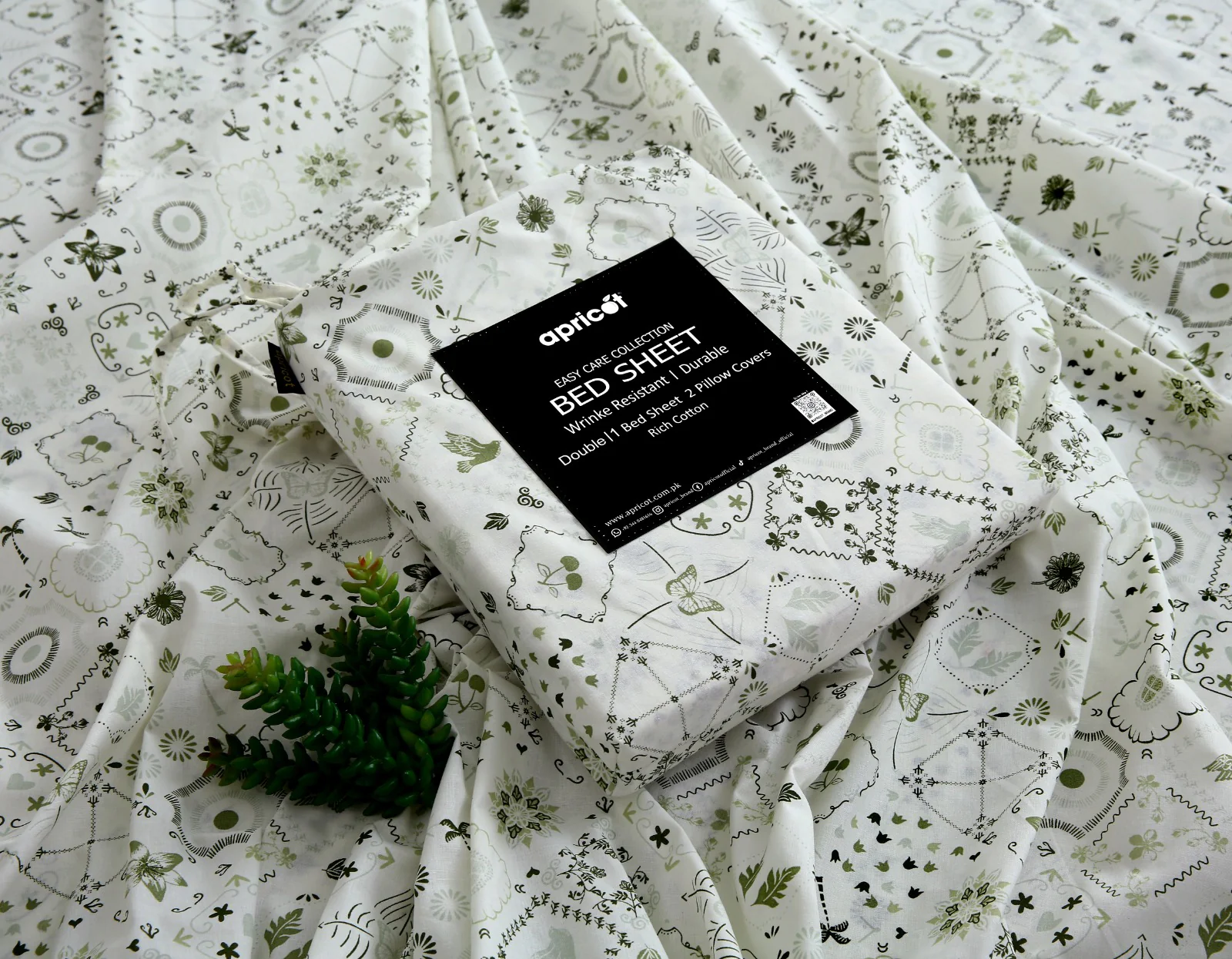 3 PCs Double Bed Sheet With Same Packing-Floral Patchwork - Image 6