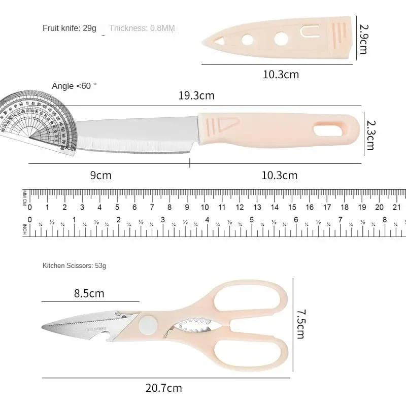 4 PCs Cutting Board With Knife Set(5717)-Green - Image 15
