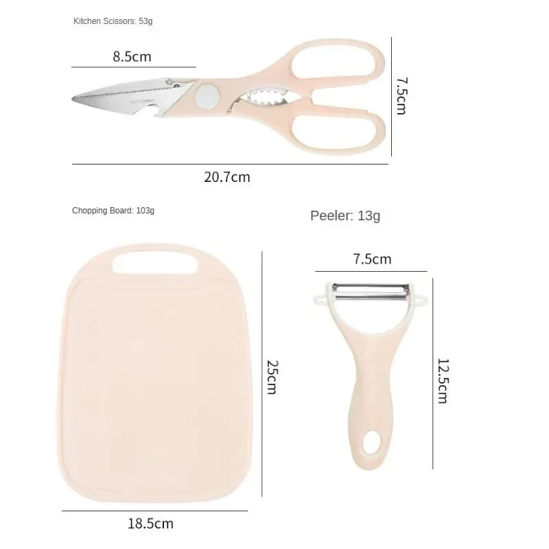4 PCs Cutting Board With Knife Set(5717)-Green - Image 16