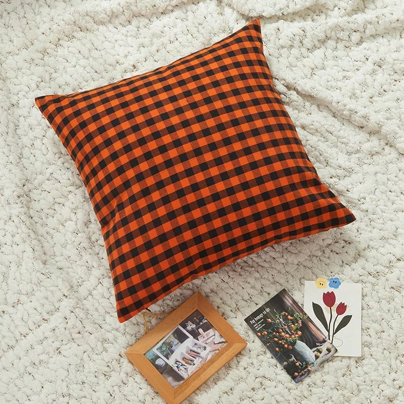 4 PCs Digital Printed Cotton Cushions-Slush Check - Image 4
