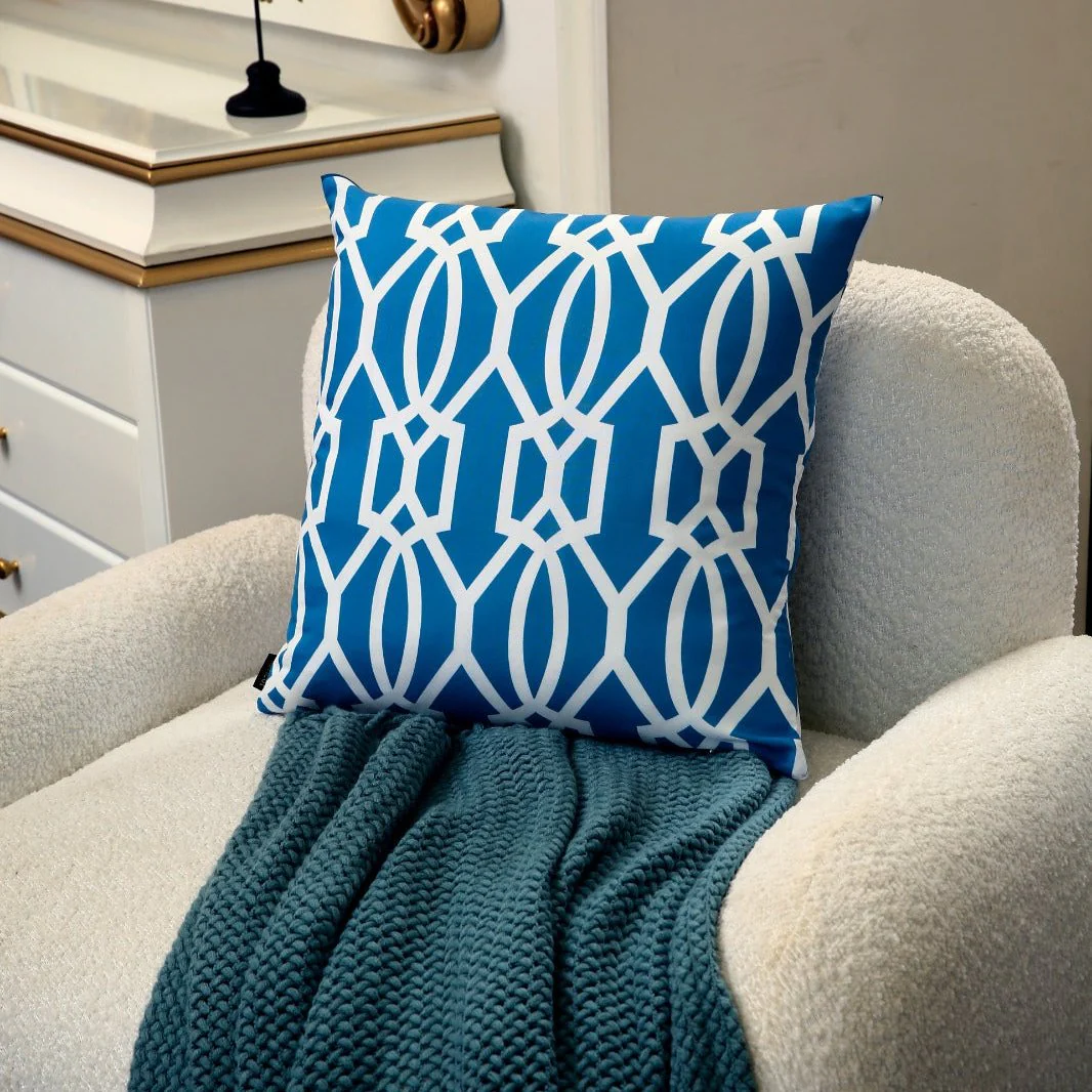 4 PCs Digital Printed Cotton Cushions-BLUE ART - Image 4