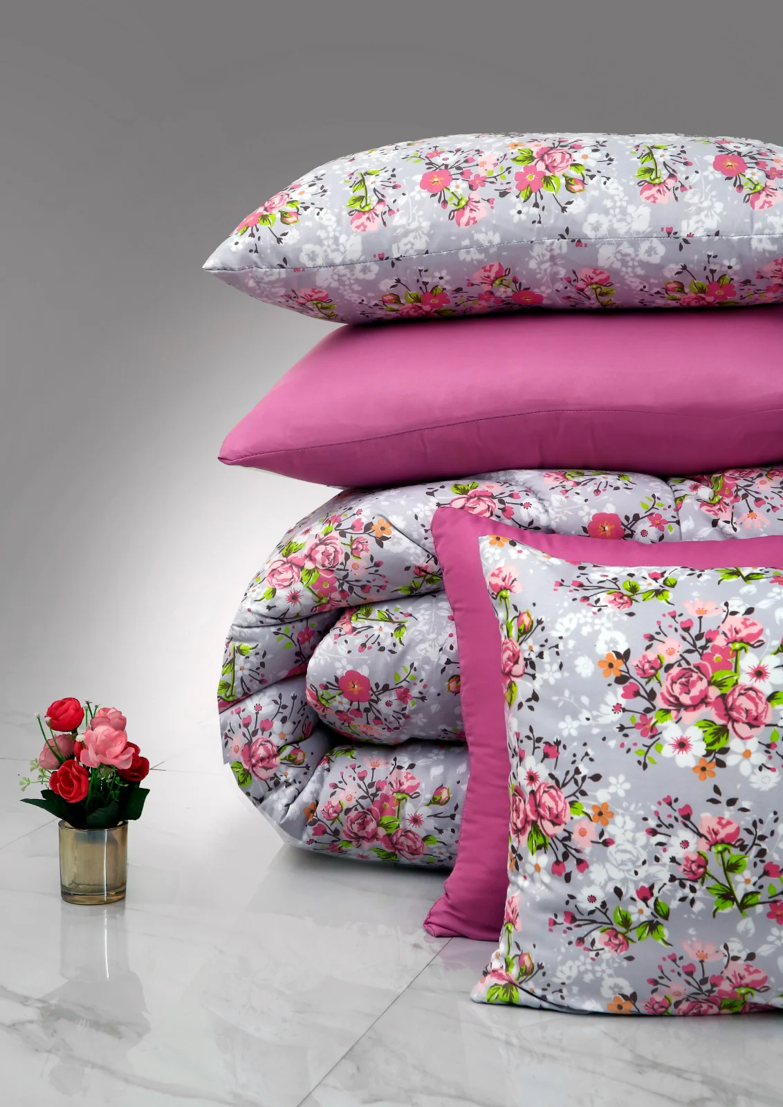 5 PCs Single Razai Set-Morning Golry - Image 4
