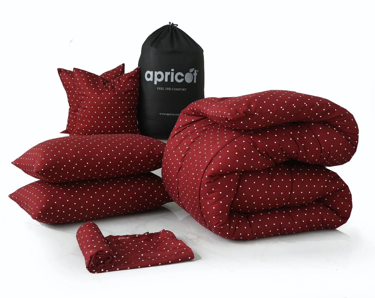 5 PCs Single Razai Set-Plum Polka - Image 8