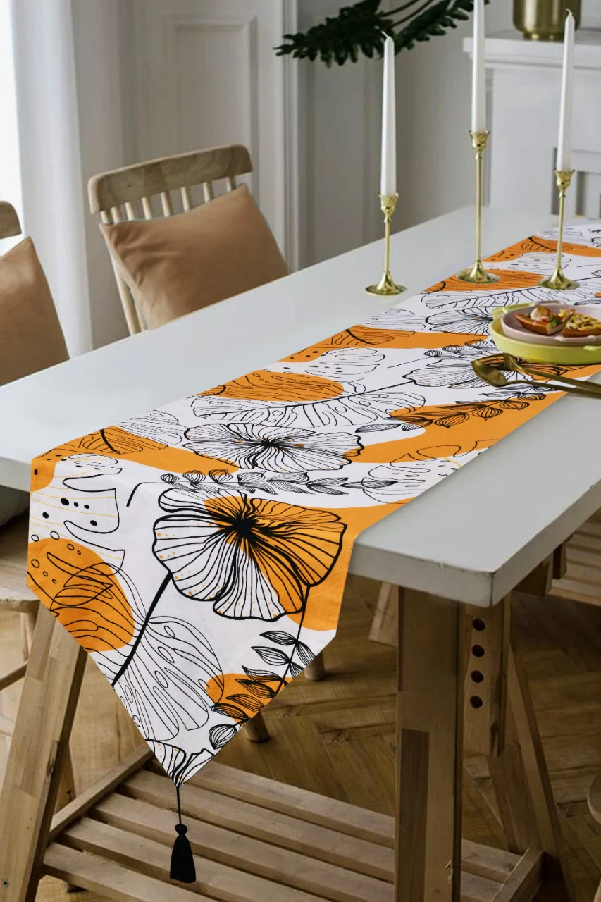 6 & 8 Seater Dining Table Runner-Yellow Orchid - Image 3