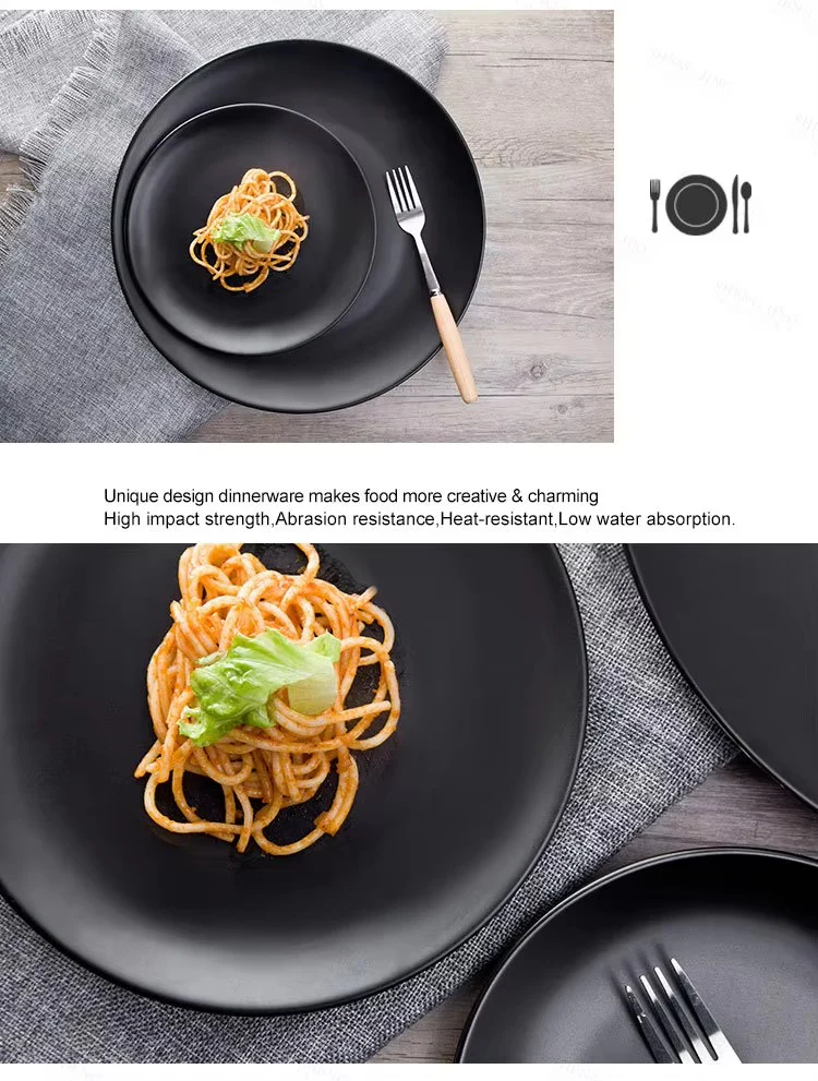 6 Creative Dining Plates-Black - Image 2